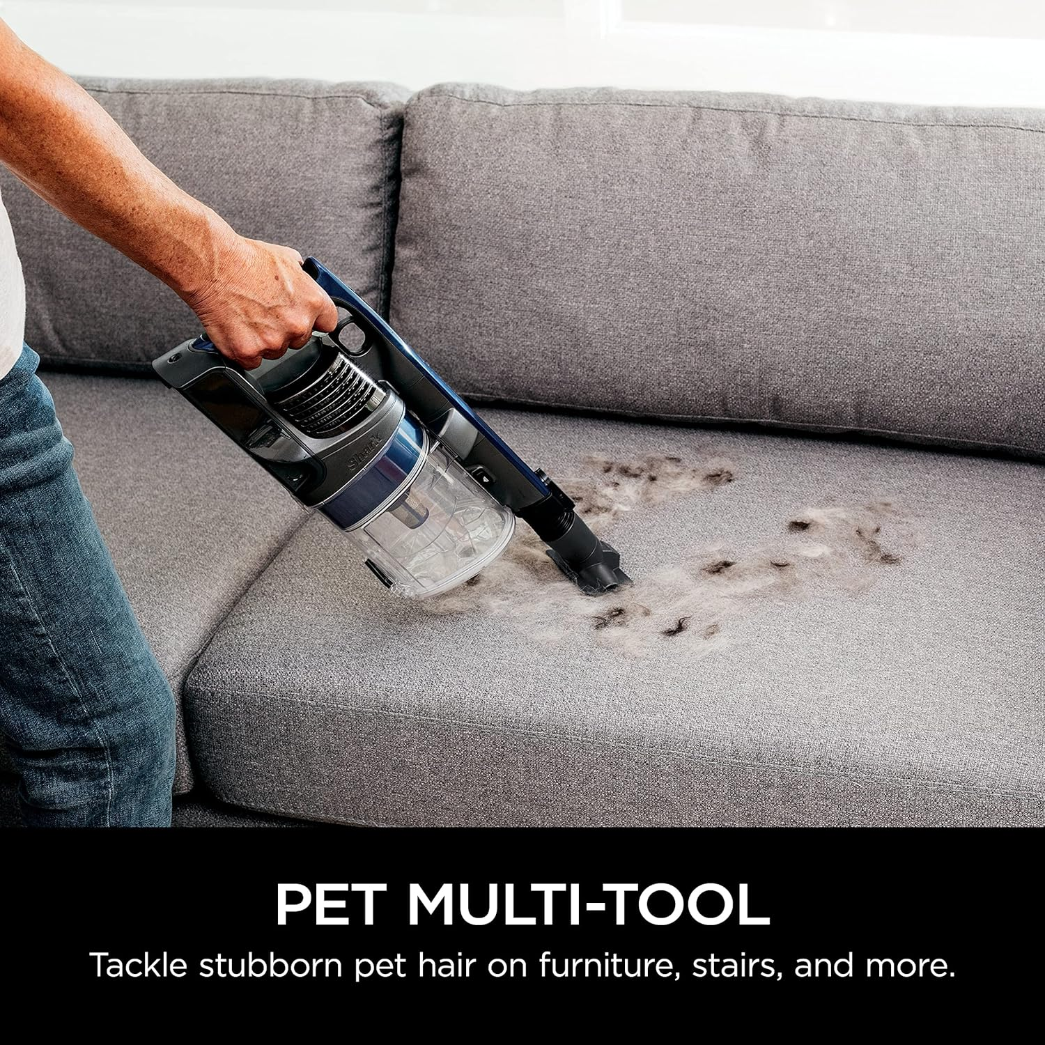 Shark Cordless Vacuum Cleaner with HEPA Filter, Lightweight, Portable, Rechargeable, Powerful Pet Hair Pickup, Removable Handheld, Crevice Tool, Dusting Brush, 50-Min Runtime, Blue, IZ363HT image number 1