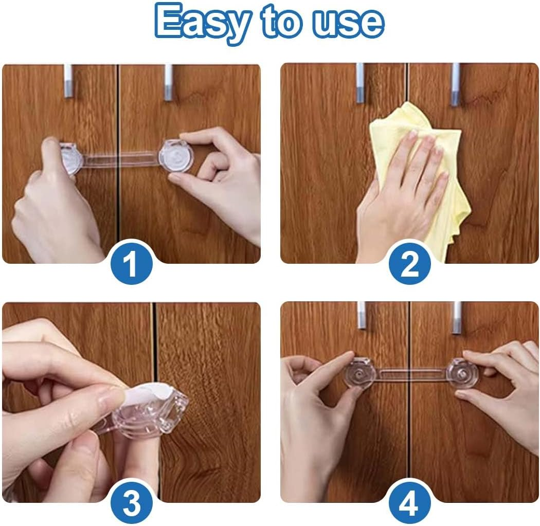Pack of 12 Child Safety Cabinet, Drawer Lock, Cabinet Lock, Children, Fridge Child Lock, Drawer Safety Lock, Toddler Safety Locks for Furniture, Kitchen image number 2