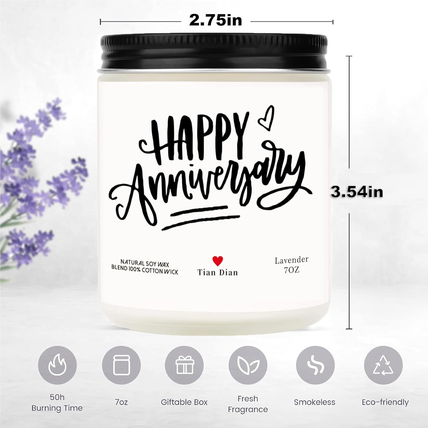 Celebratory Unisex Anniversary Candle in Jar