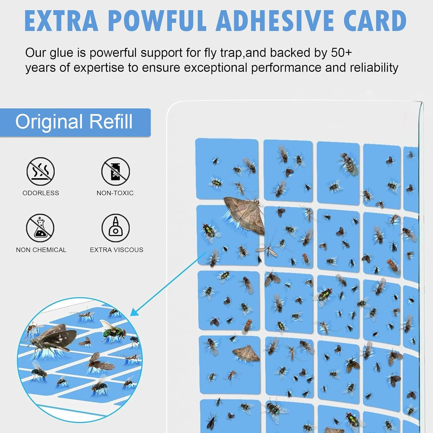 2 Pack Flying Insect Trap, 2 in 1 Indoor Plug-In Mosquito Killer, Fly Trap for Flies, Fruit Flies, Moths & Gnats, UV Attractant Catcher & with Stepless Dimming Night Light,10Pcs Adhesive Cards