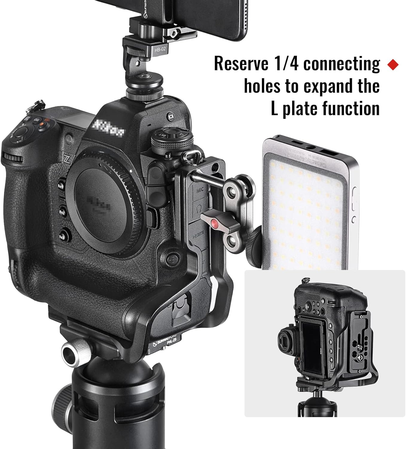 SUNWAYFOTO PNL-Z9 L-Bracket for Nikon Z9 DSLR Arca Swiss Quick Release Plate image number 1