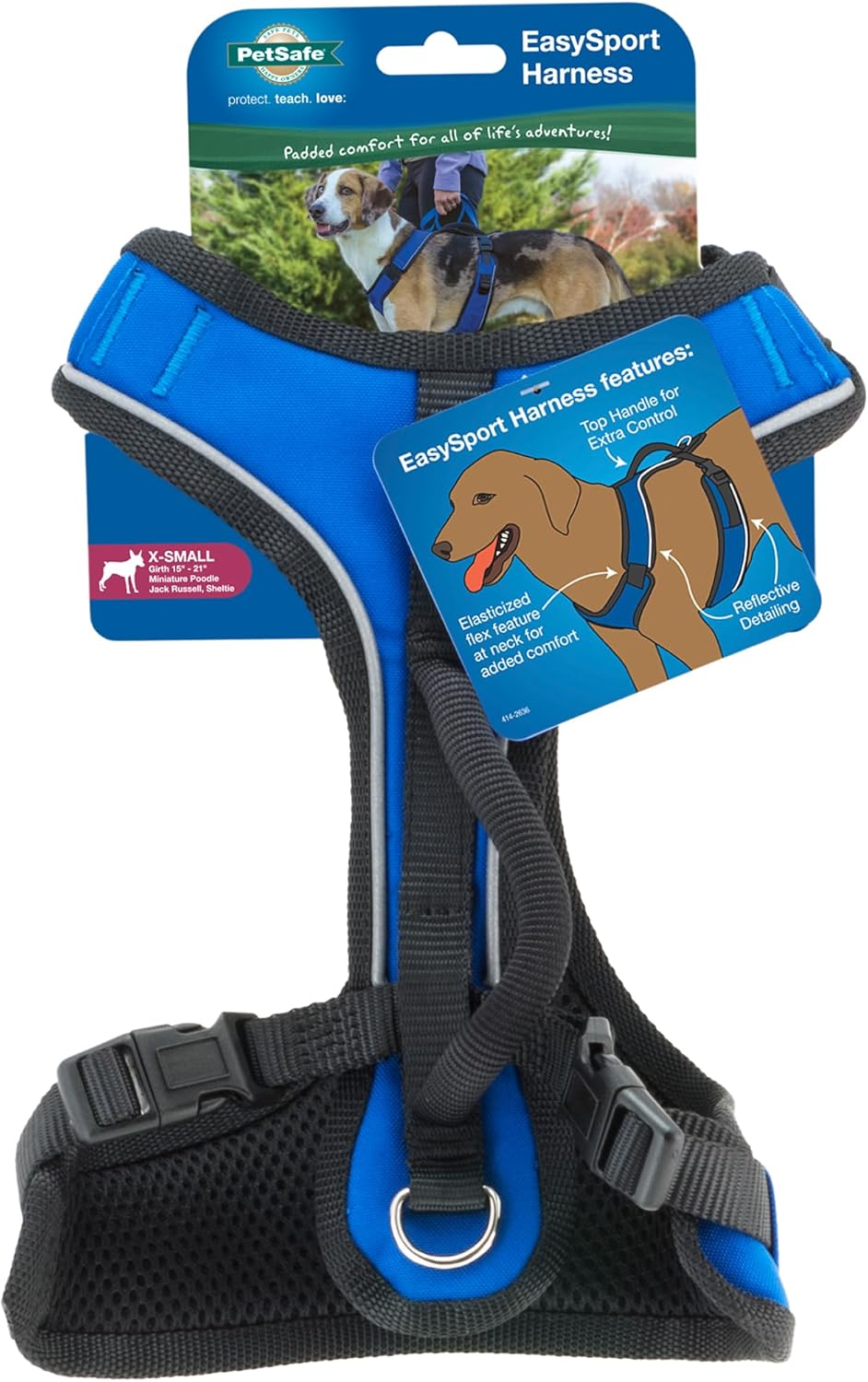 Petsafe Easysport Dog Harness, Adjustable Padded Dog Harness with Control Handle and Reflective Piping, from the Makers of the Easy Walk Harness,Pink,Medium