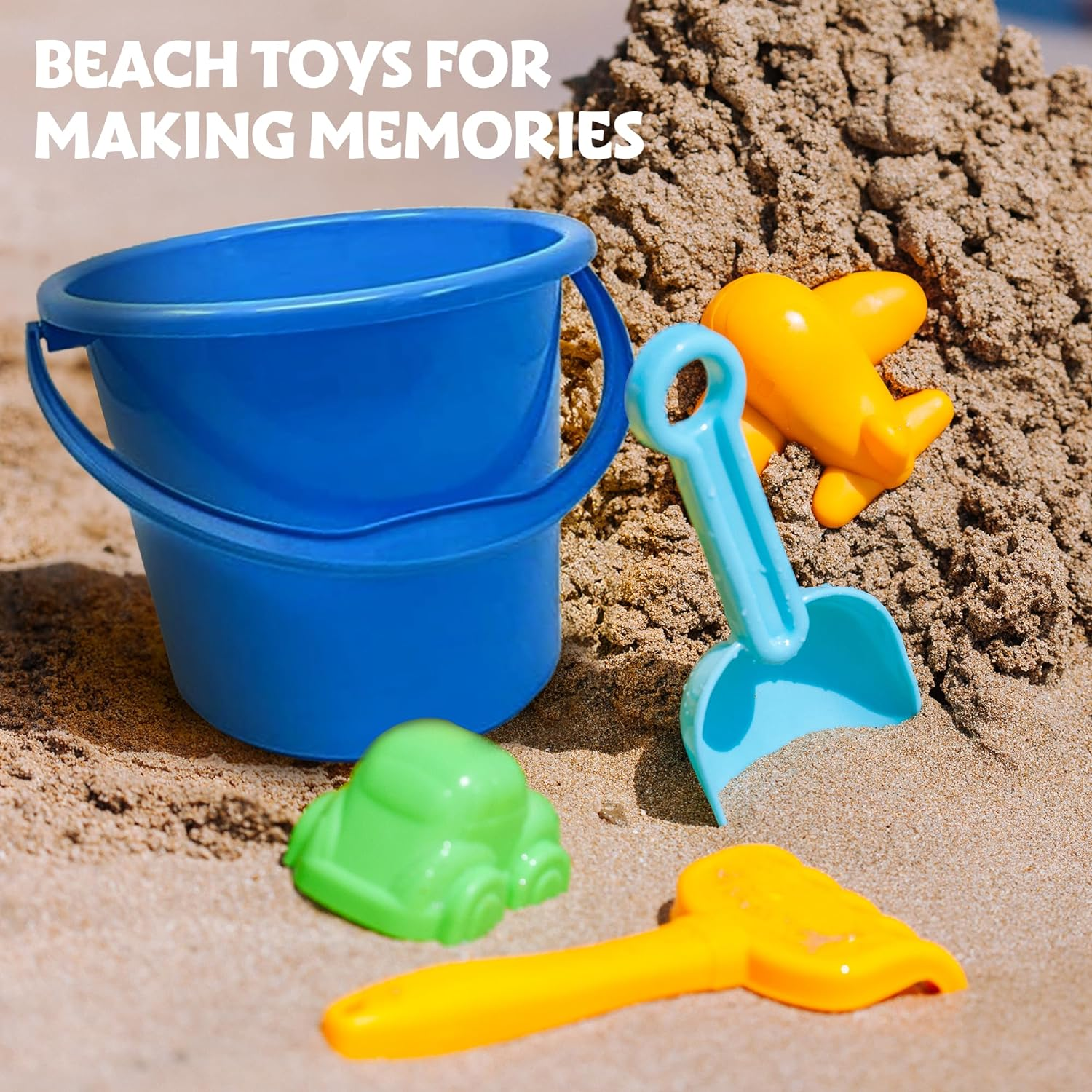 12 Pack Beach Pails Sand Buckets - Pails and Buckets for Kids - Beach Toys Use for Sand Molds & Castles - Buckets with Handles for Beach & Pool image number 1