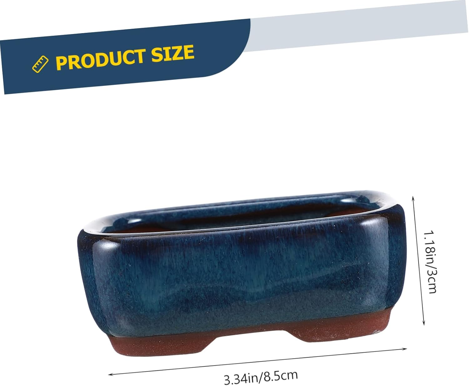 KONTONTY 2Pcs Ceramic Flowerpot Succulent Container Reusable Gardening Planter Indoor Bonsai Garden Supplies image number 1