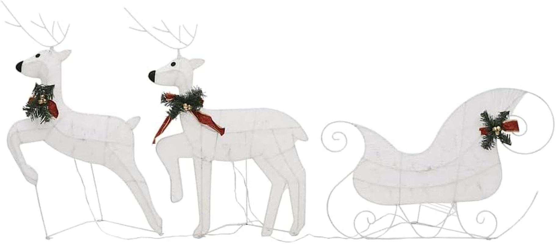 Reindeer & Sleigh Christmas Decoration 60 Leds Outdoor White Holiday Decor Lights image number 2