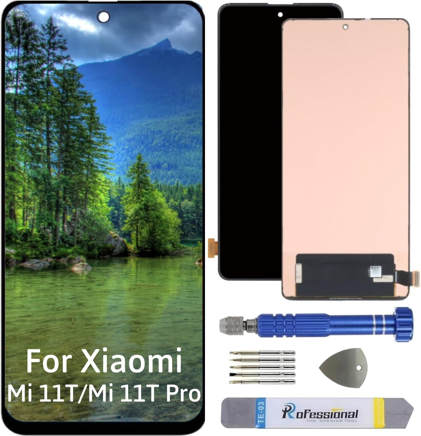 It'Go Full Incell Display for Xiaomi Mi 11T / Mi 11T Pro 21081111RG, 2107113SG, 2107113SI LCD Screen Replacement Touchscreen with Tools Black image number 1