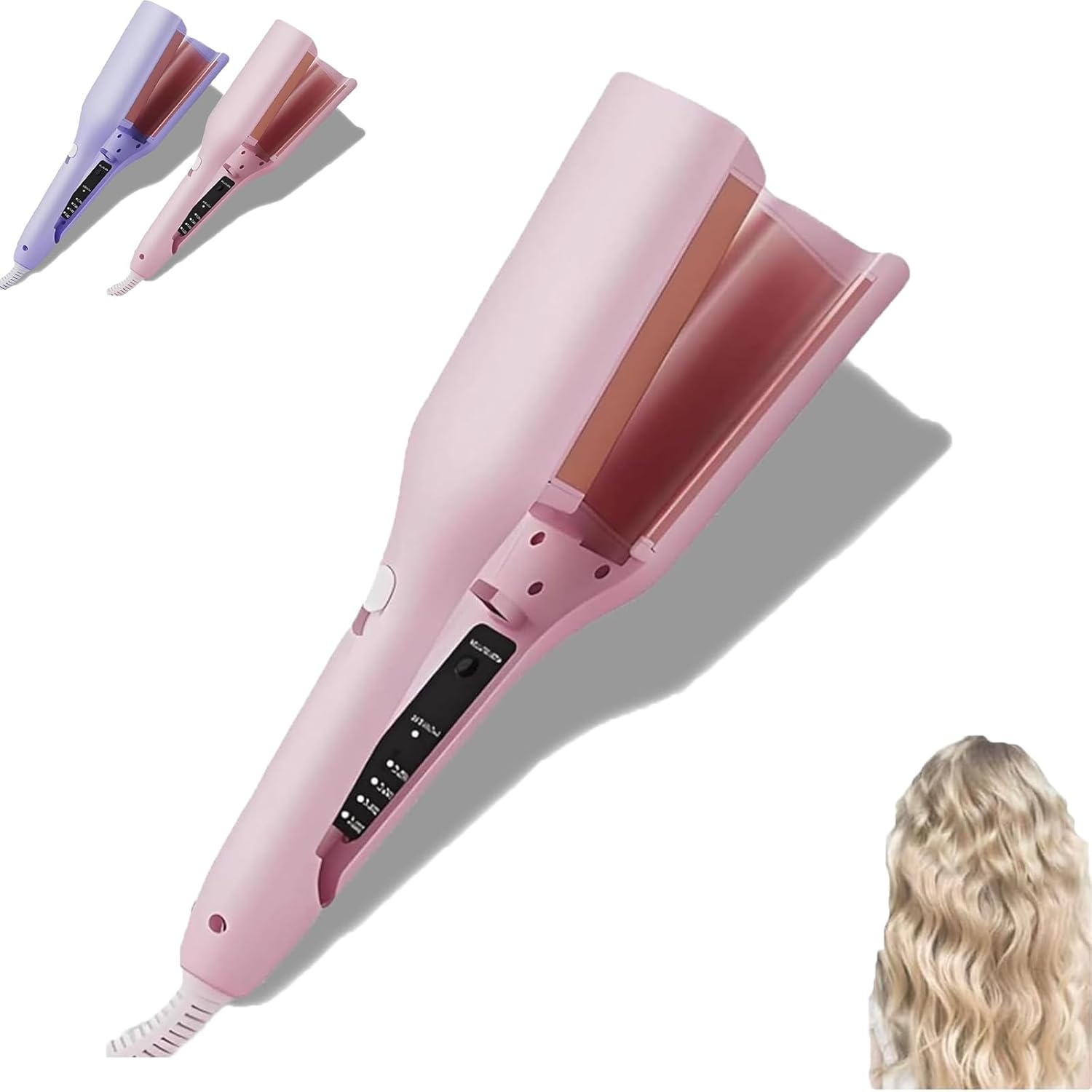 Homessencials Hair Styling Tool with Negative Ionic Technology, Homessencials 3D Curling Iron, 4 Gears Double-Sided Heating, Long Lasting, for Travel & Home (2Pcs)