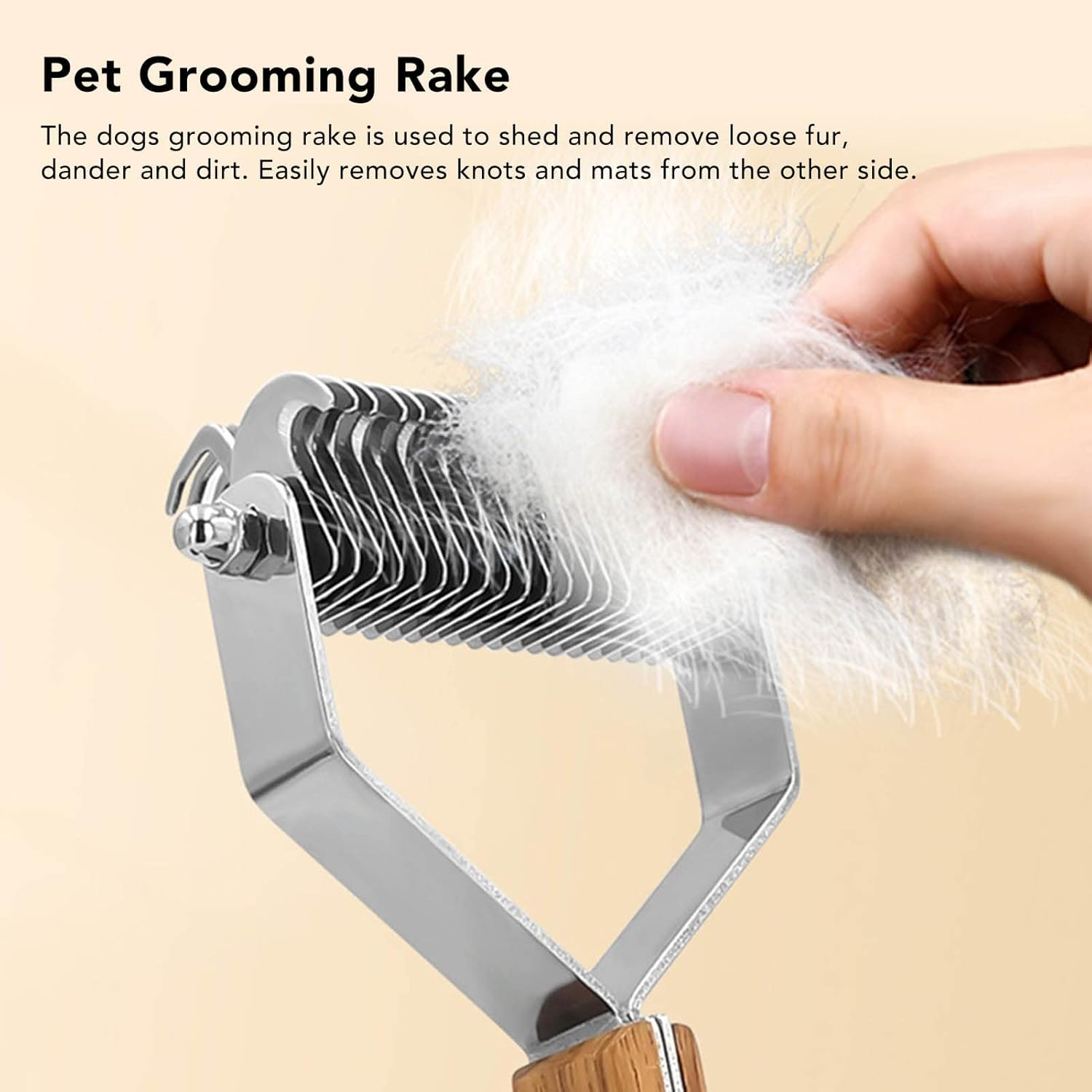 Versatile Dogs Grooming Rake,Ergonomic and Pet Hair Removal Brush,Perfect for Home or Professional Use Gentle on Skin for a Healthy, Shiny Coat for All Dog and Cat Breeds image number 3