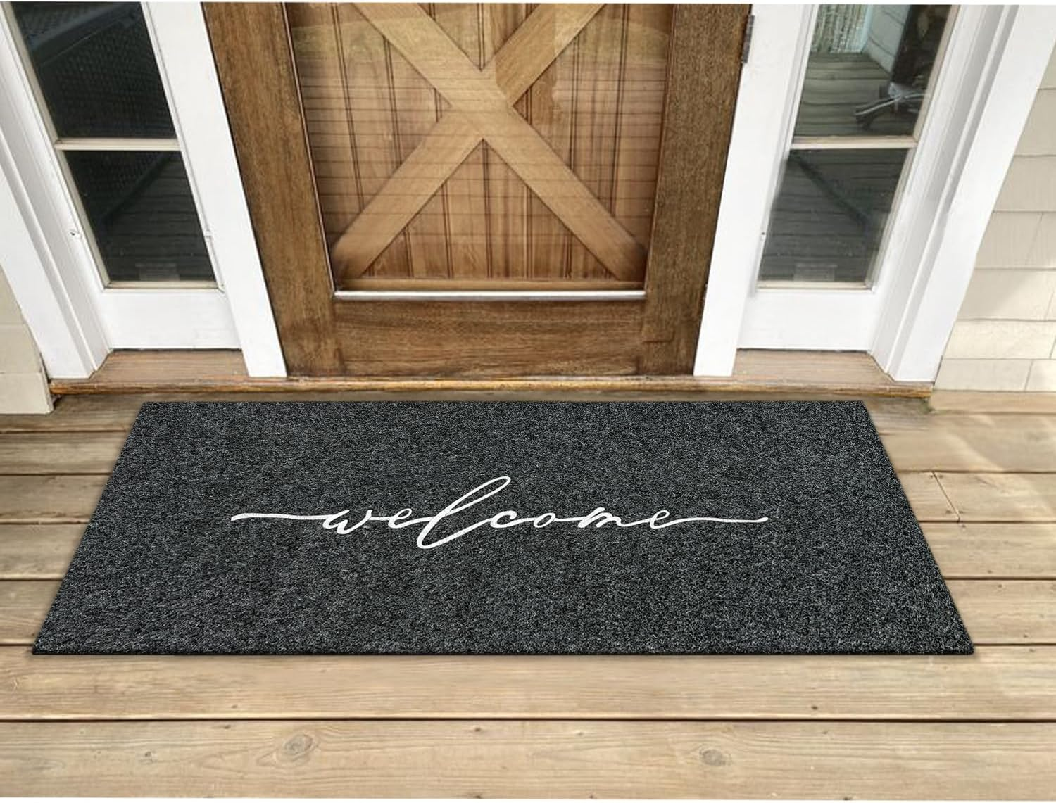 AAZZKANG Extra Large Doormat 120 X 45 Cm Outdoor Welcome Rug with Durable Non Slip Rubber Backing Ultra Absorb Mud Front Door Mat for Entryway,High Traffic Areas image number 4