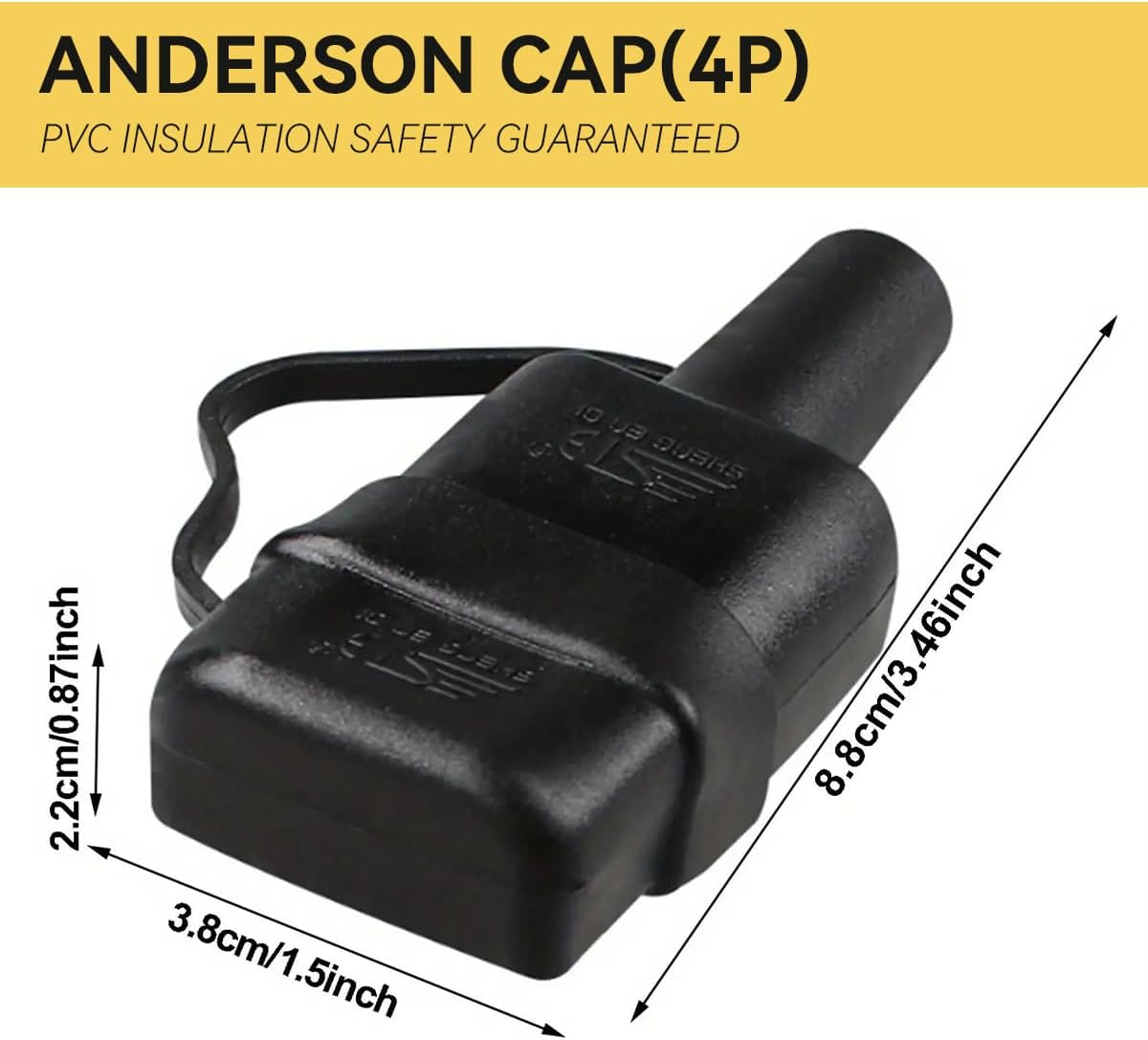 4PCS Waterproof & Dustproof 50A Anderson Plug Sheath Covers with Caps &ndash; Black PVC Sleeve for Caravans, Solar Panels, 4WD, Battery Boxes, and Outdoor Use image number 3