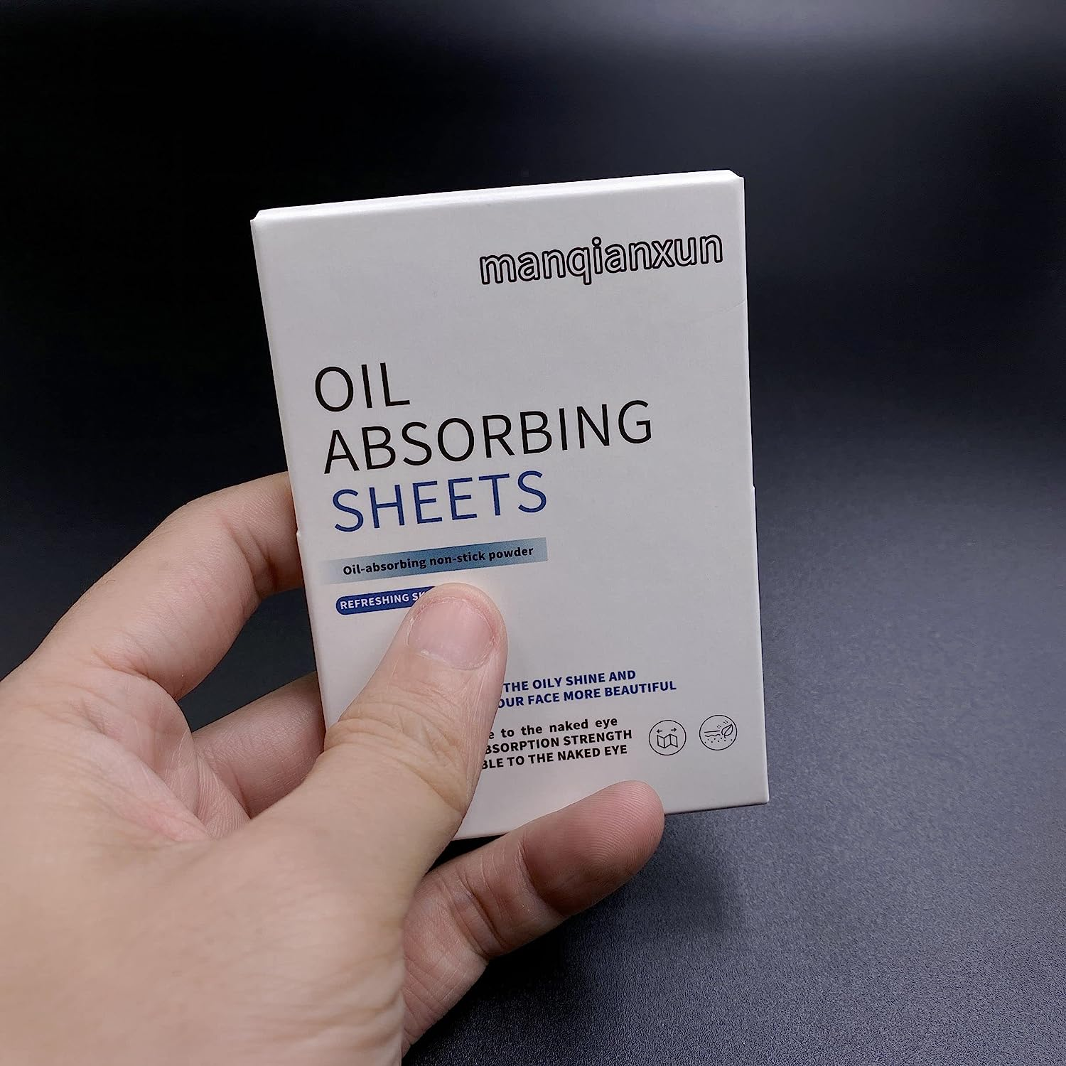 Manqianxun Premium Oil Blotting Paper Sheets, Translucent, Soft Face Blotting Paper Stay Skin Fresh and Smooth, for Facial Skin Care & Make Up(Blue) (300Pcs) image number 1