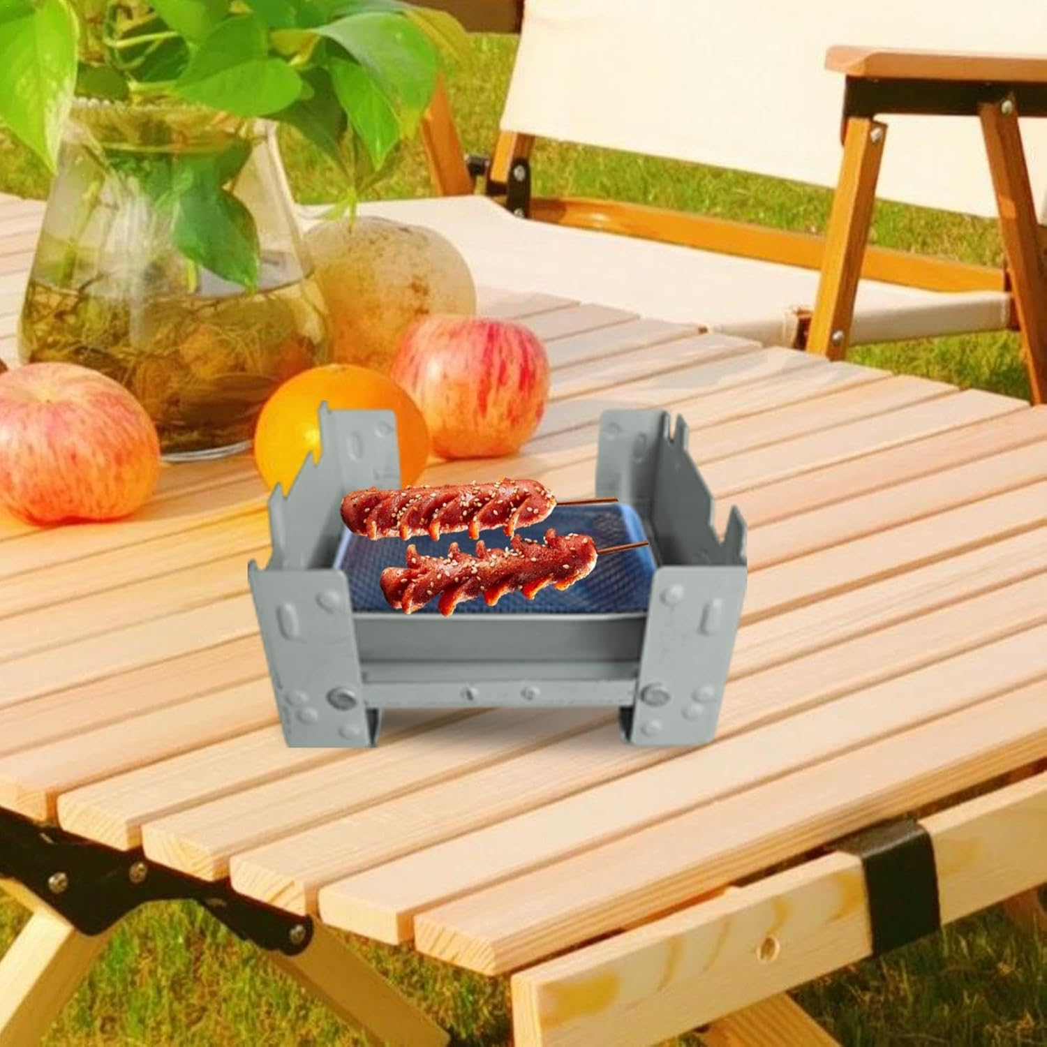 Lightweight Alcohol Camping Stove - Alcohol Burner for Adventure, Retractable Stove | Portable Camping Stove with Pot Holder, Travel Stove for Outdoor Kitchen image number 2