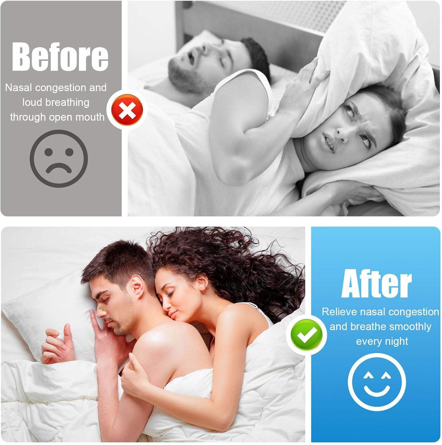 Nasal Strips, 52 Pcs Elastic Nasal Strips for Snoring, Nose Strips for Breathing Instant Relieves Nasal Congestion and Reduces Snoring image number 4