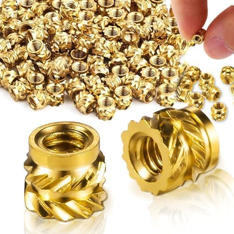 Threaded Inserts, 100 Pcs Knurled Brass Nuts, 3D Printing Brass Nuts for Wood, Plastic, Metal, Sheet Metal image number 2