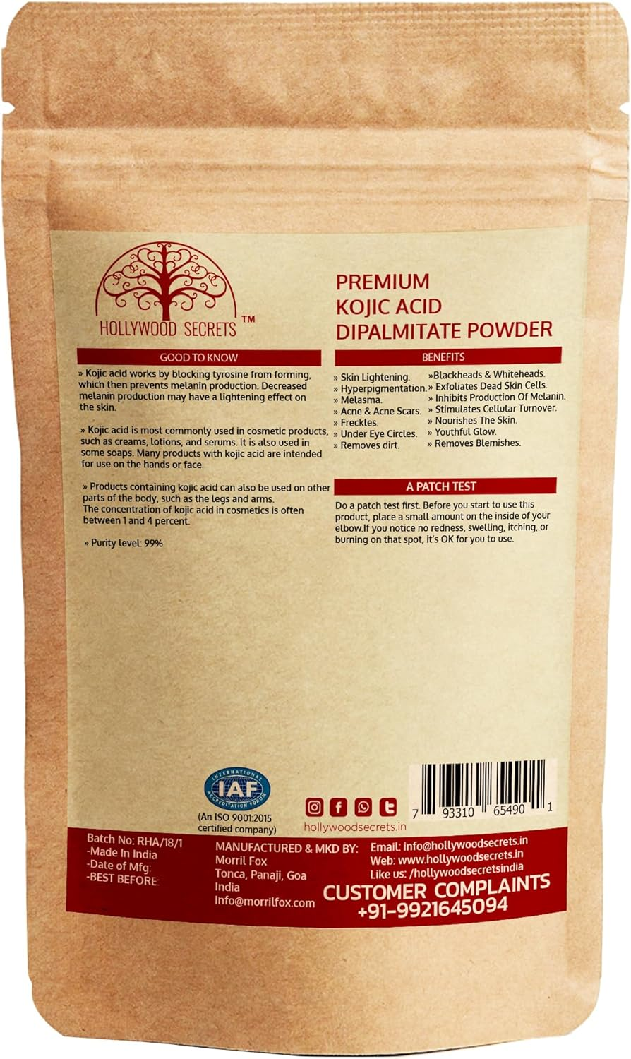 Hollywood Secrets Pure Kojic Acid Dipalmitate Skin Whitening Powder 50Gm