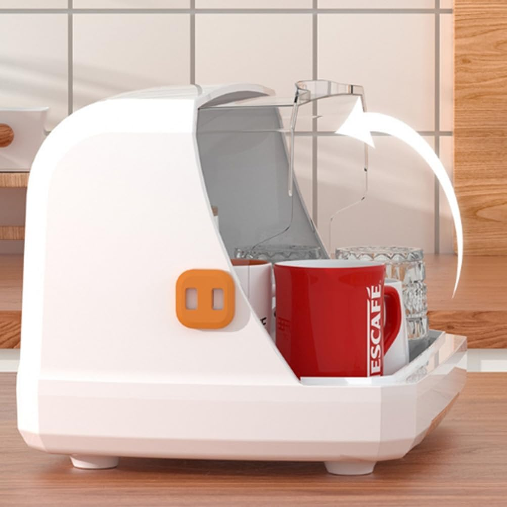 Bottle Drying Rack with Lid, Kitchen Dishes Drain Storage, Nursing Bottle Storage Holder, Dustproof Kitchen Cabinet Organizer, Dust-Proof Baby Cup Storage Box with Removable Drip Tray image number 5