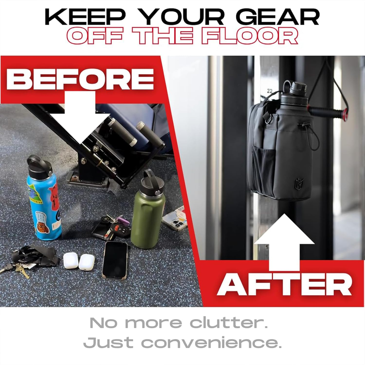 Waterproof Magnetic Crossbody Gym Bag with Water Bottle Holder, Sling Bag for Men and Women with Phone Pockets, Handle, and Shoulder Strap &ndash; Travel Bottle Carrier & Accessories Organizer image number 4