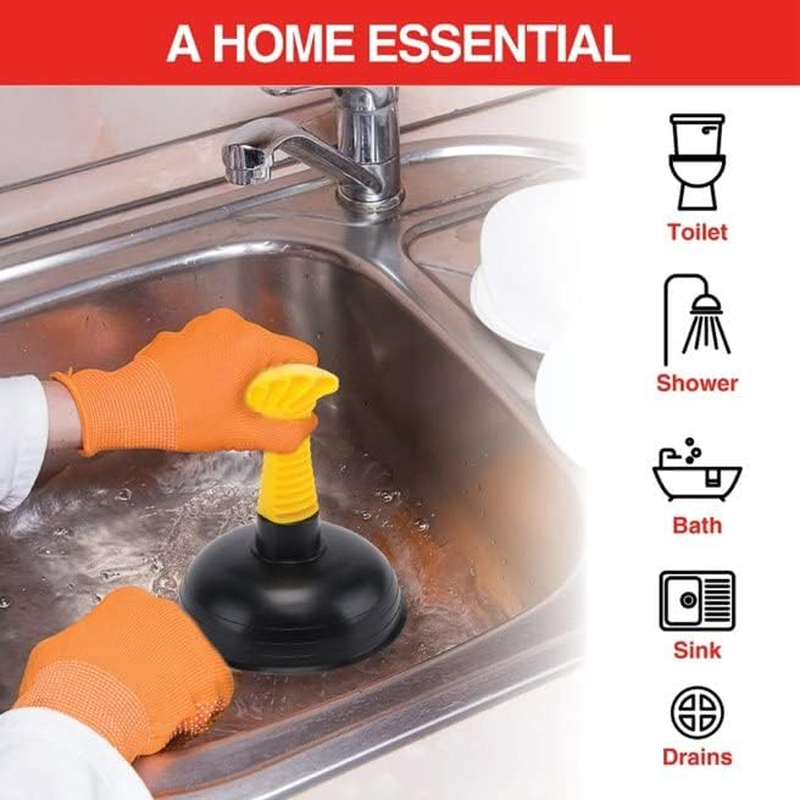 Handy Hardware 3PK Plunger Sink Compact Stubborn Blockages Super Strong 125Mm image number 3