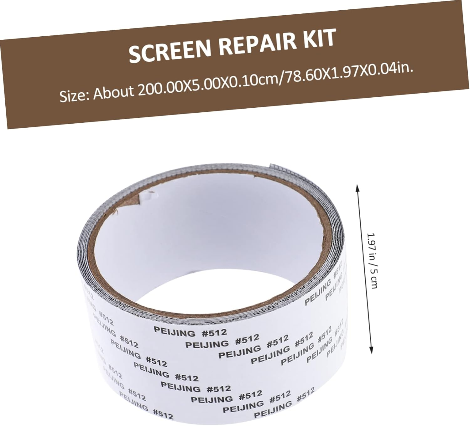 Screen Repair Kit Tape Self-Adhesive Grey Screen Patch for Window and Door 5Cm X 2M Mesh Roll and Tear Fixing image number 2