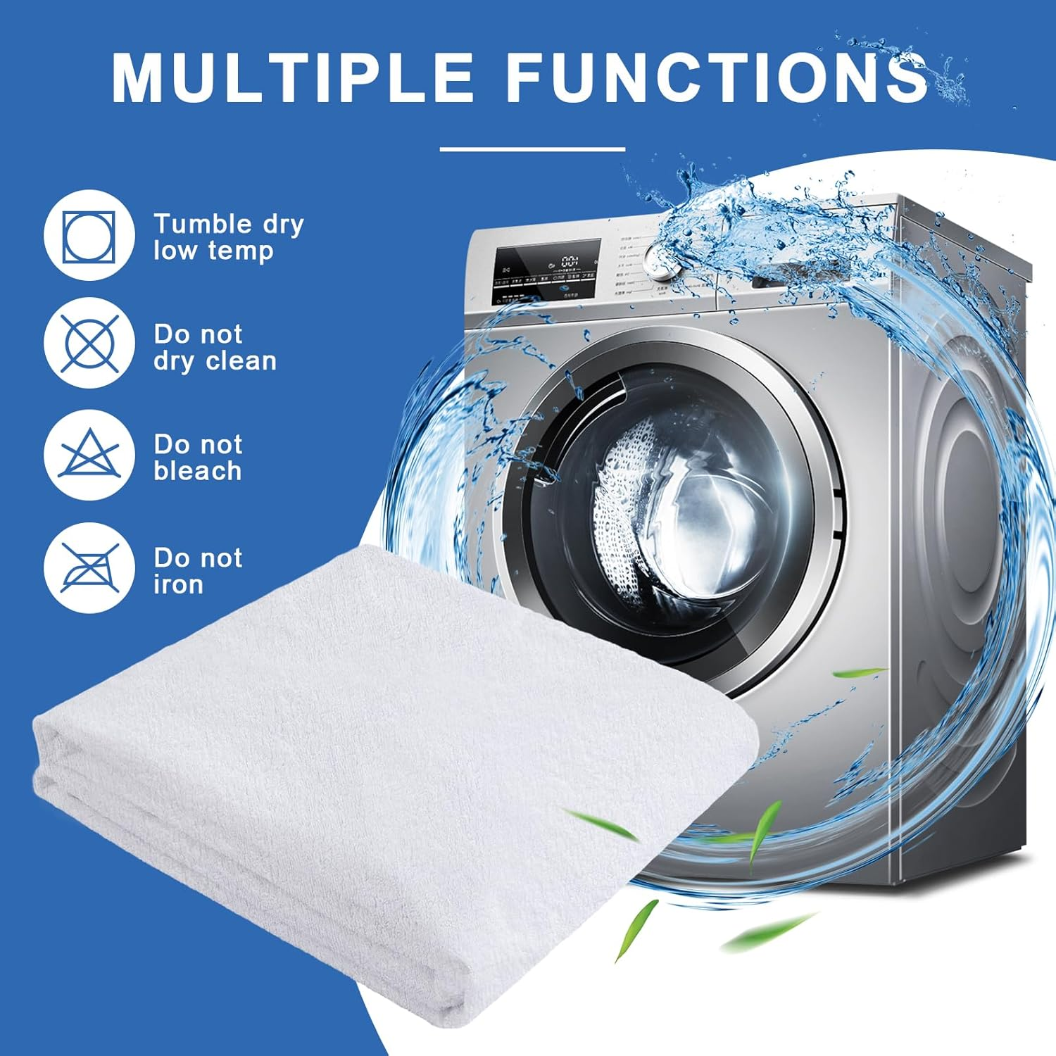 100% Waterproof Mattress Protector, YUGYVOB Soft Breathable Mattress Protector King, Premium Terry Fitted Sheet King with Deep Pocket image number 3