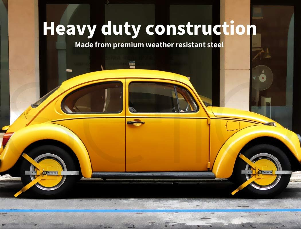 Traderight Wheel Defender Lock Clamp for Car Caravan Trailer,Anti-Theft Clamp Lock with Security Keys,Suits Heavy Duty 13''-15'' Wheels image number 3