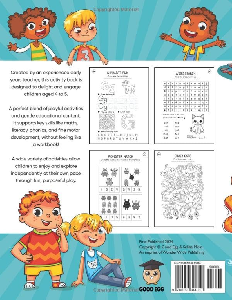 Activity Book for 4-5 Year Olds: Brain Boosting Fun Made by a Teacher