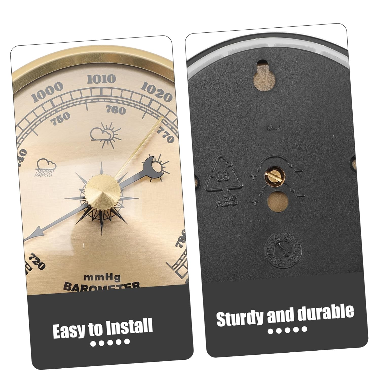 UKCOCO Multifunctional Dial Aneroid Barometer and Indoor Thermometer for Home Use Adjustable Calibration Weather Station Hygrometer Hanging Design image number 5