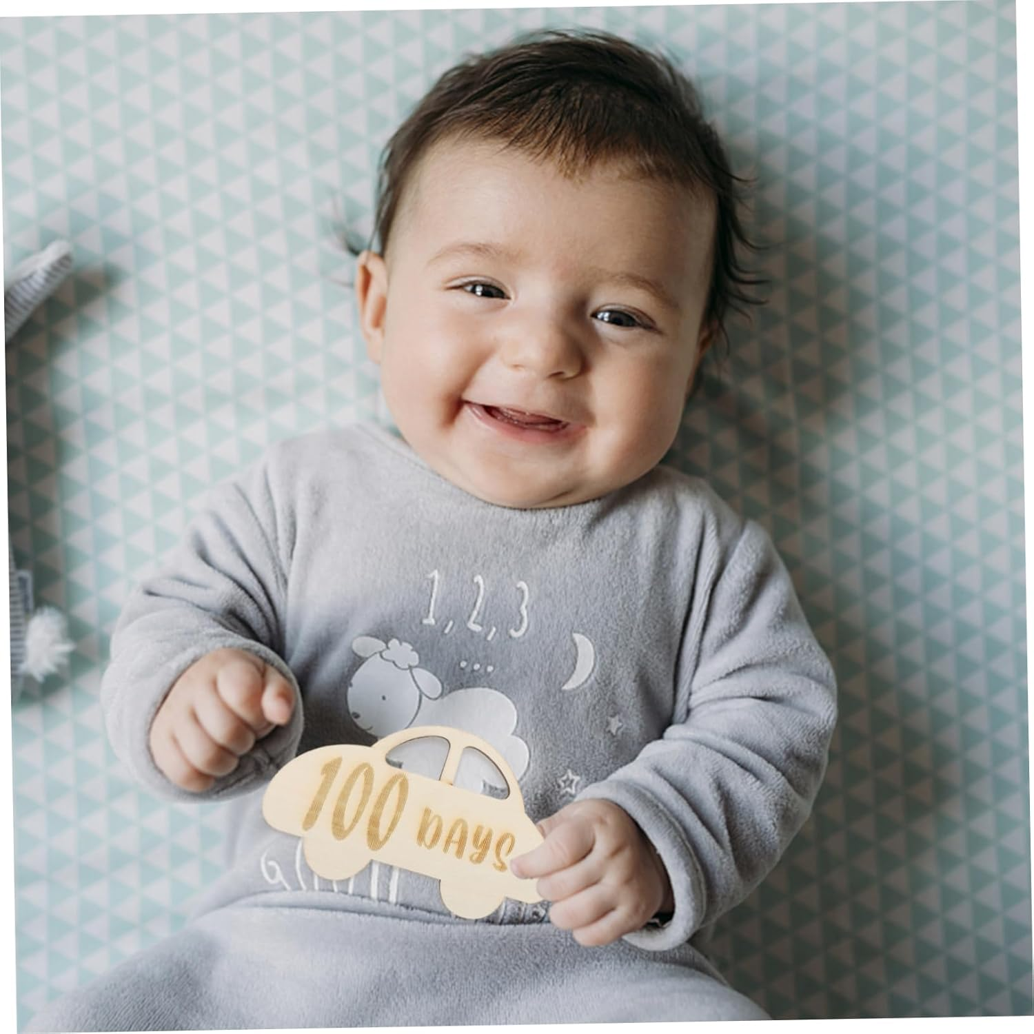 Jojofuny Wooden Milestone Cards Days Growth Record Photo Props Milestone Signs for Newborns Cozy Home Decor Showers image number 1