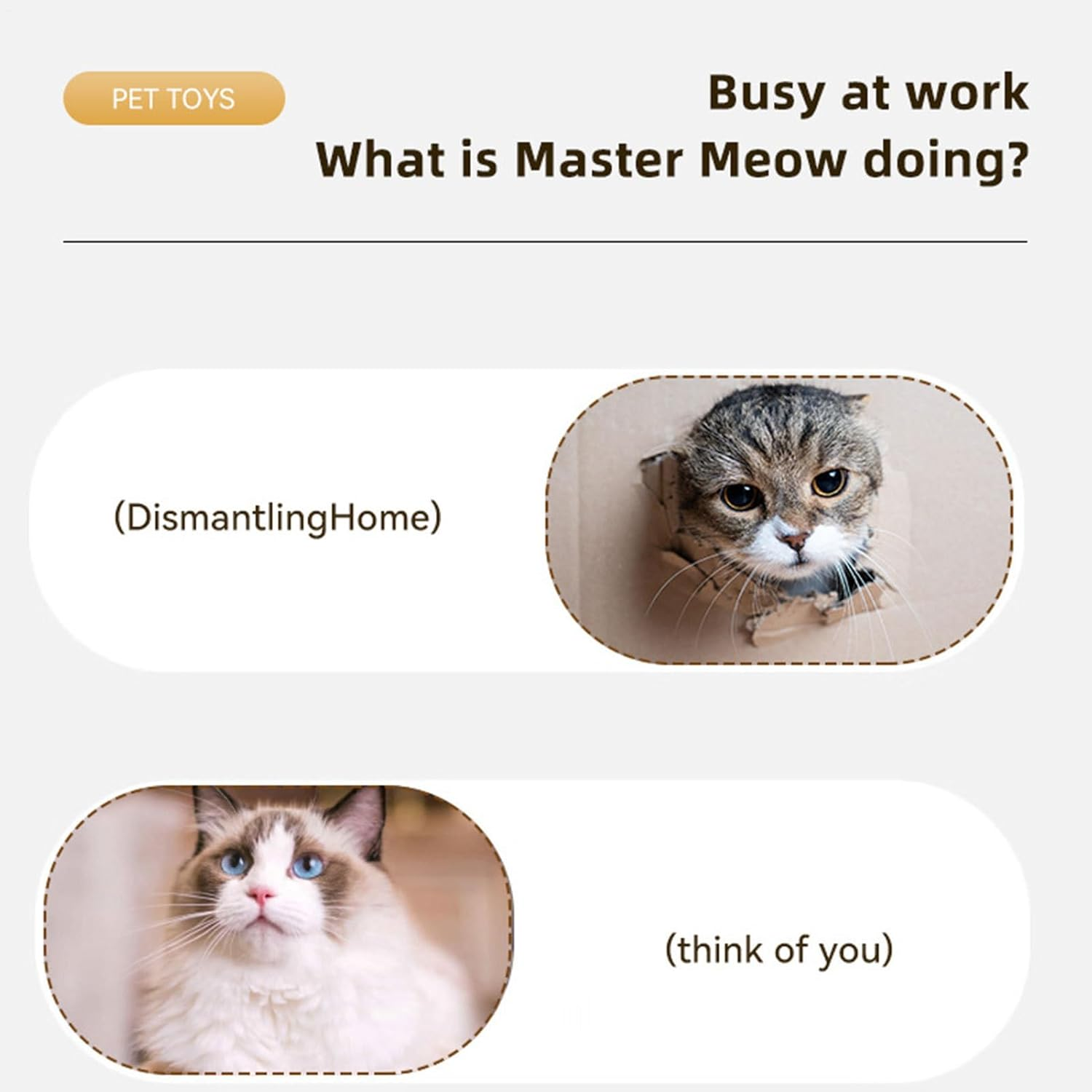 Cat Ball Toy | Automatic Smart Kitten Toys with Elastic Mesh Tail - Pet Games for Mental Stimulation Exercise Training Hunting Simulation Scratching Post Floor image number 5