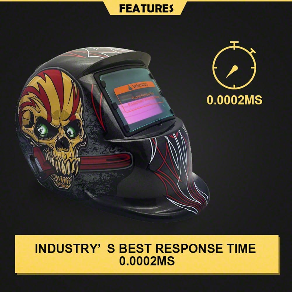 Leona Co Solar Welding Mask Helmet Auto Darkening Welding Hood MAG ARC TIG Defense Safety Welding Hat with Large Viewing Screen image number 4