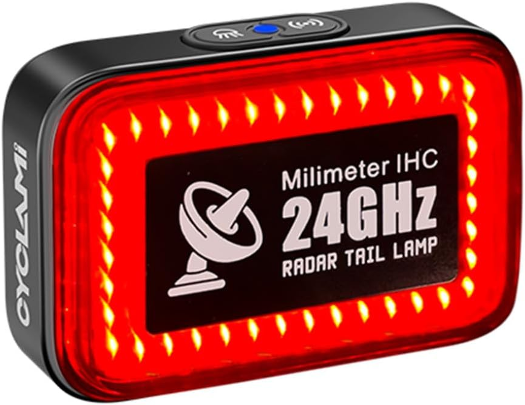 CYCLAMI Bike Radar Tail Light with 24Ghz Radar Detection, Active Alert & Brake Sensing, 500M Visibility, 5 Modes for Road/Mtb Cycling Safety Light, Vibration Wake-Up, IP64 Waterproof, Type C image number 4