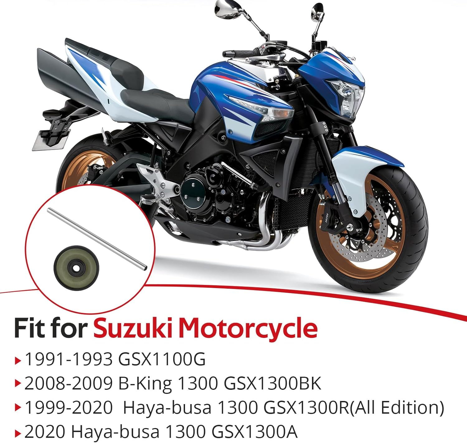 JAVIK Left Clutch Push Rod & Seal Fit for Suzuki GSX1100G Haya-Busa B-King 1300 GSX1300 1991-2020，O.E.M# 23111-26D00 09285-06015 image number 4