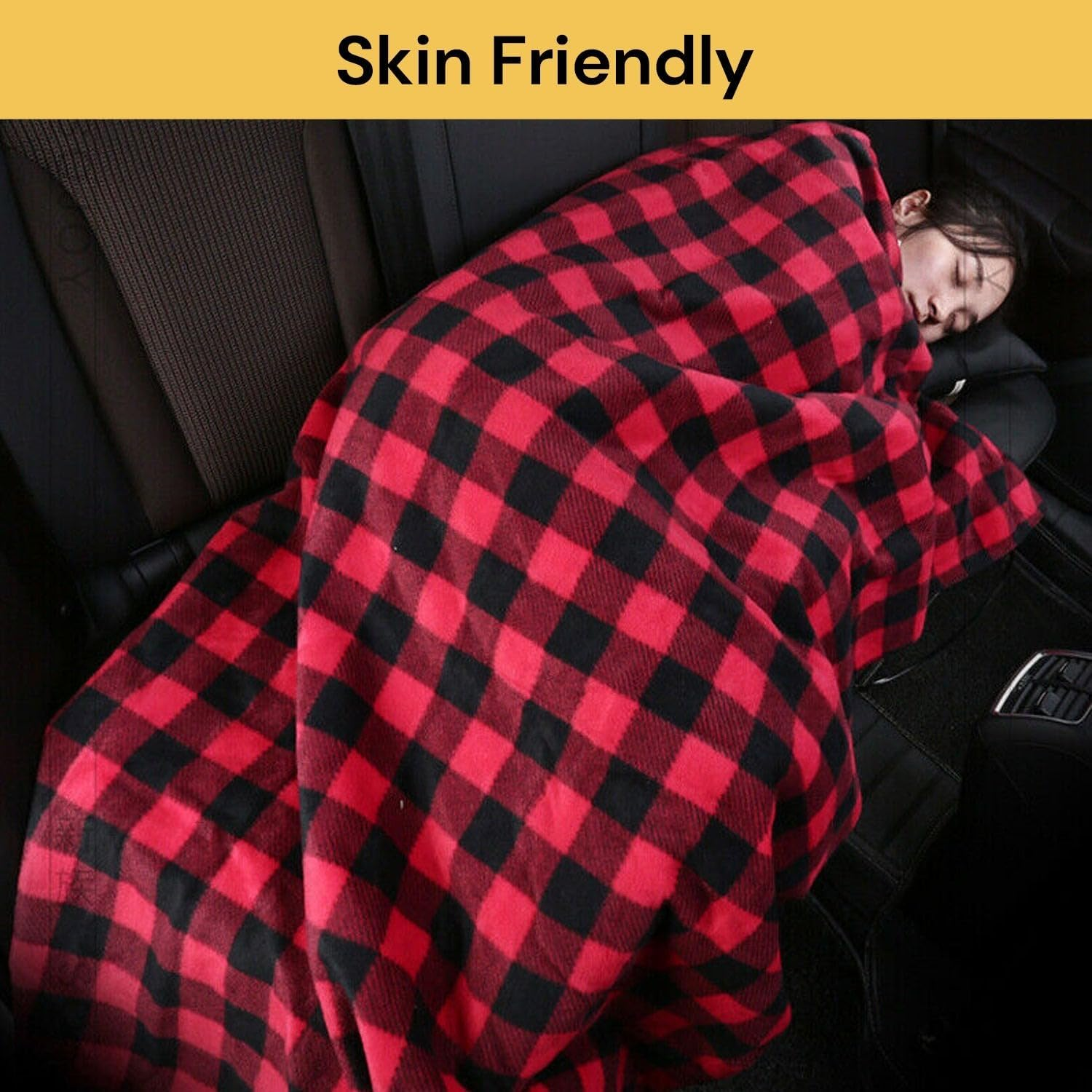 EZONEDEAL Electric Car Blanket - Heated 12 Volt Fleece Travel with Throw Heat Setting Time-Off Controller for Car Truck Boats and RV -Great for Cold Weather, Tailgating, and Emergency Kits image number 5