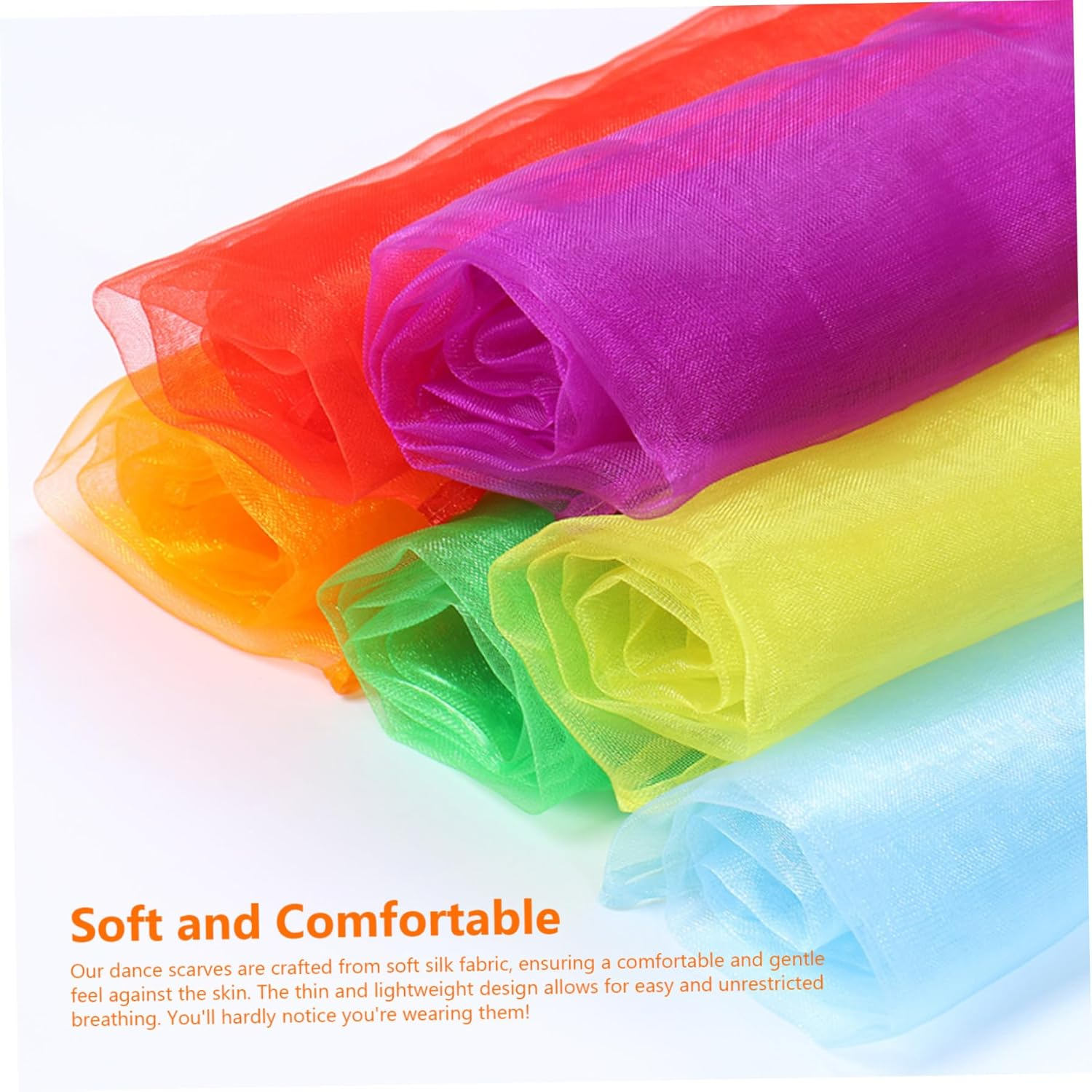 Sensory Scarves 12PCS Juggling Gymnastics Dance Scarves Square Performance Sensory Towels for Nursery Children'S Show image number 1