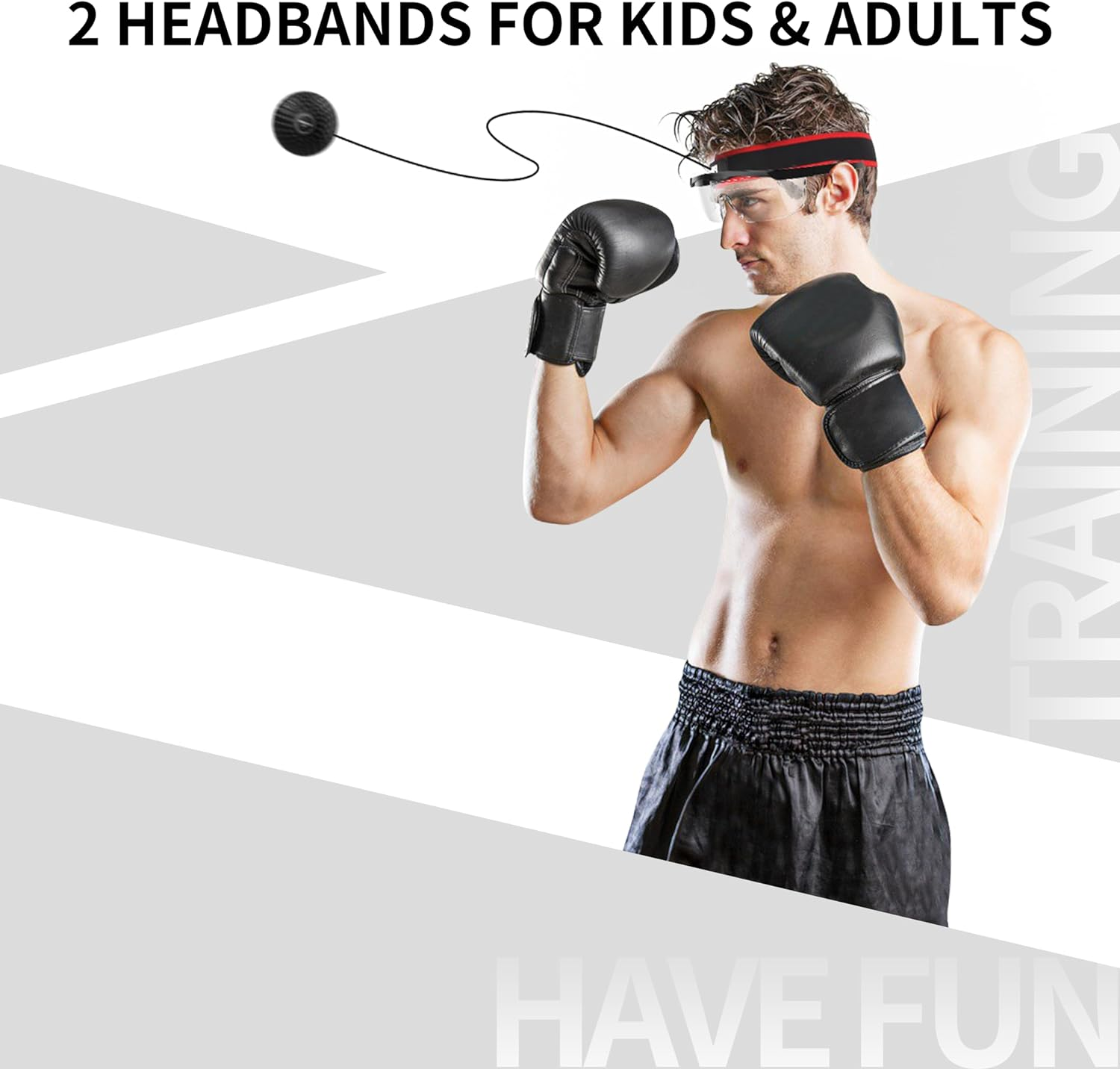 PROIRON Boxing Reflex Ball with Safety Glasses, 4 Reflex Ball, 2 Headband for Adult/Kids, Boxing Head Ball for Punch Speed, Hand Eye Coordination Training Equipment Boxing MMA, Gifts for Teenage Boys - Three Ball Set image number 5