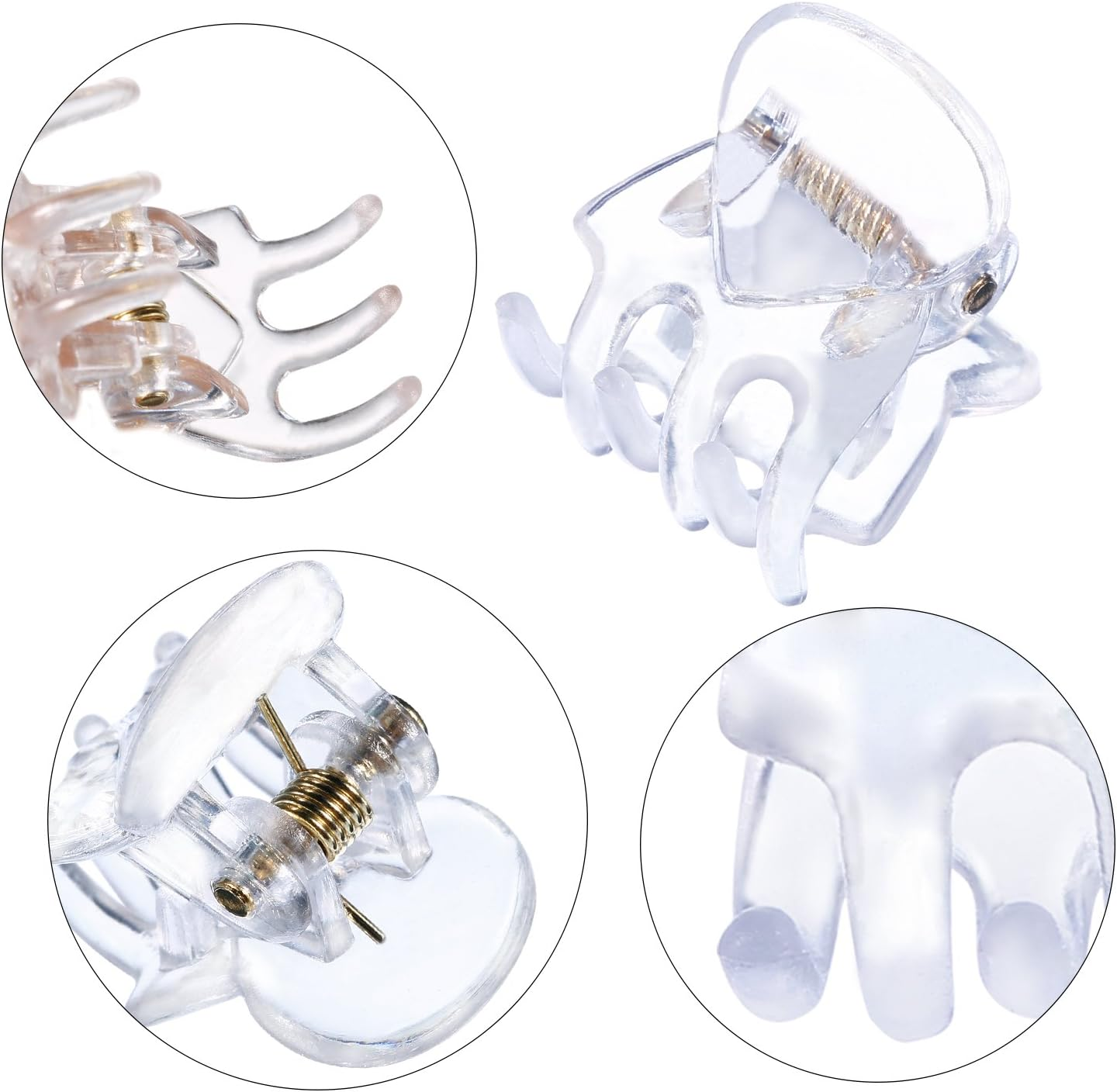 Hotop Hair Clip, 24 Pcs Small Mini Hair Claw Clips for Girls and Women, Non-Slip Plastic Tiny Jaw Clips, Clear - Clear image number 5