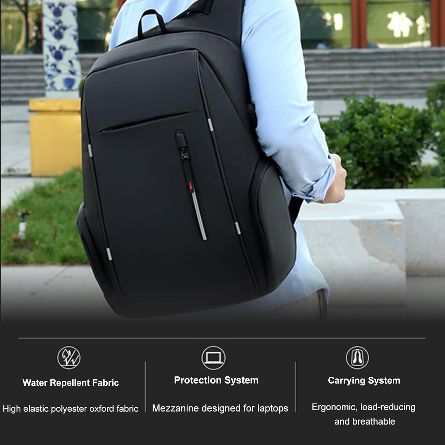 Laptop Backpack for 17 Inch Laptop Bag with USB Port Fashion Waterproof Backpacks image number 1