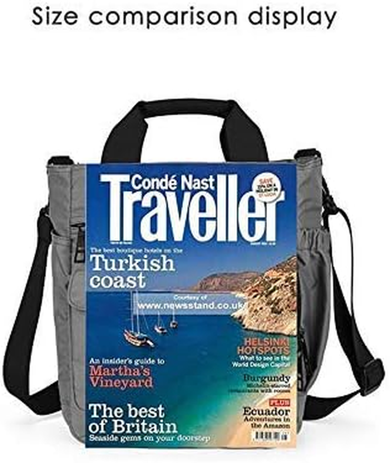 Mens Shoulder Bag,Multi-Functional Crossbody Messenger Bag Business Satchel Sling Travel Ipad Documents Briefcase (Grey) image number 5