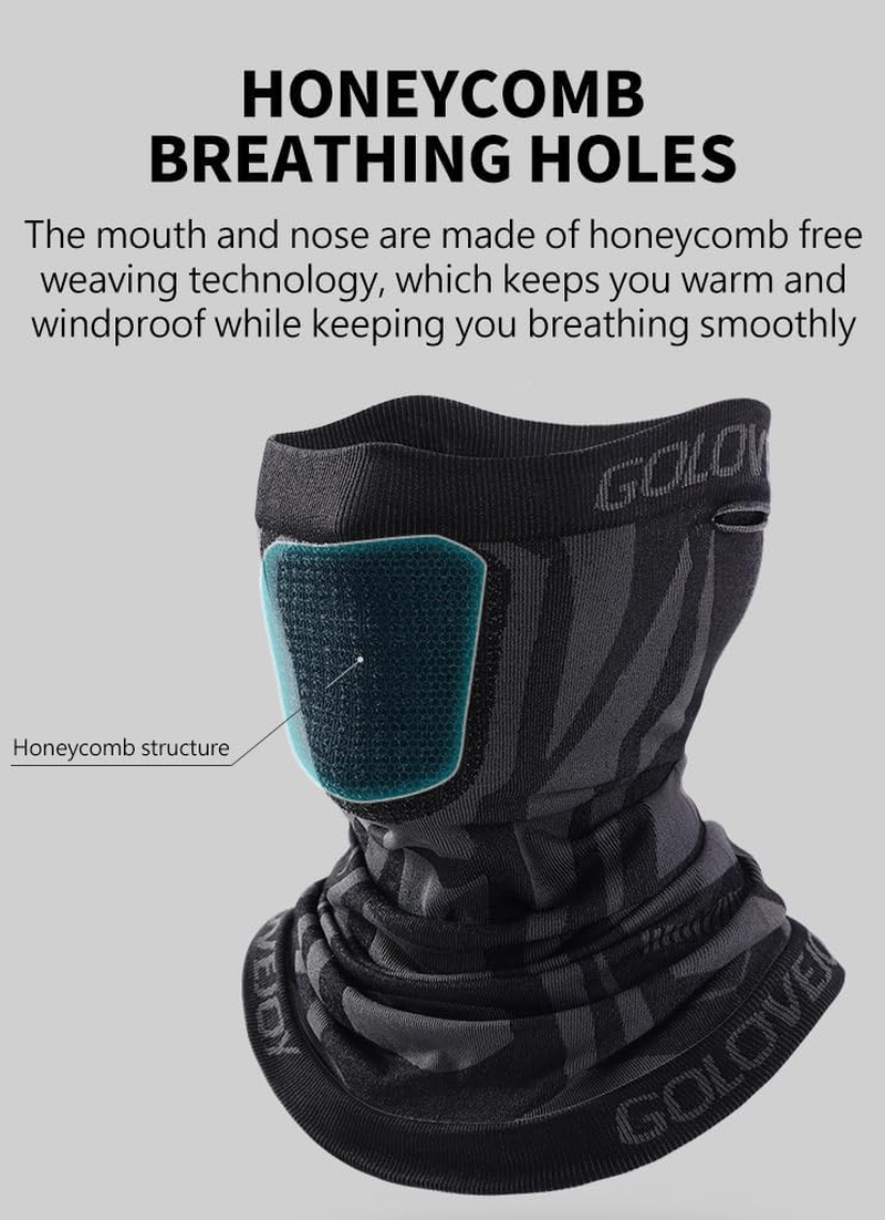 JOWILIN Face Mask Winter Neck Warmer Gaiter Windproof Dustproof Breathable Balaclava Cold Weather Gear for Skiing Snowboarding Motorcycle Cycling Running Fishing Outdoor for Men Women, One Size image number 3