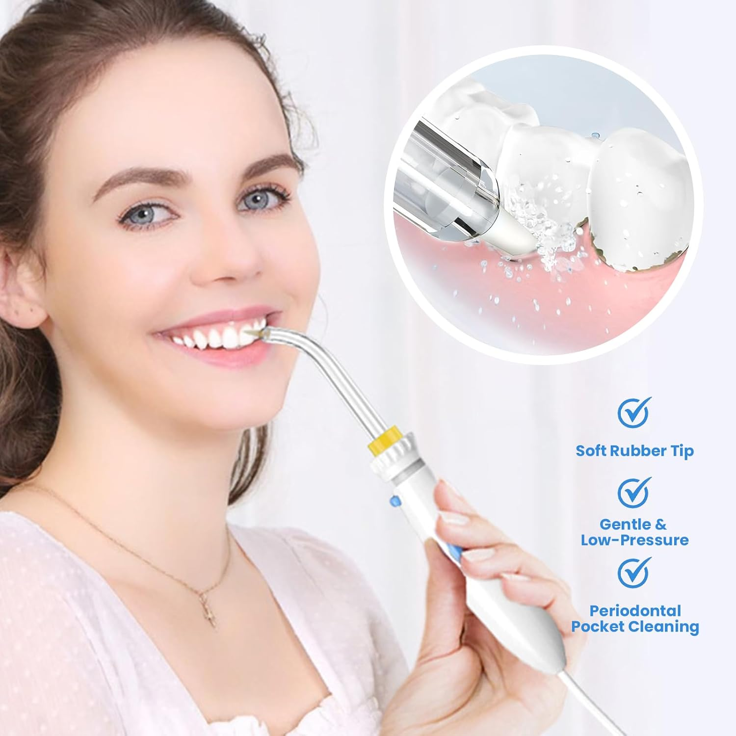 6 Pack Pik Pocket Tip - Water Flosser Tip for Periodontal Pockets Sensitive Gums Gentle Low-Pressure Care Replace Every 3 Months (Precision Cleaning Nozzles)