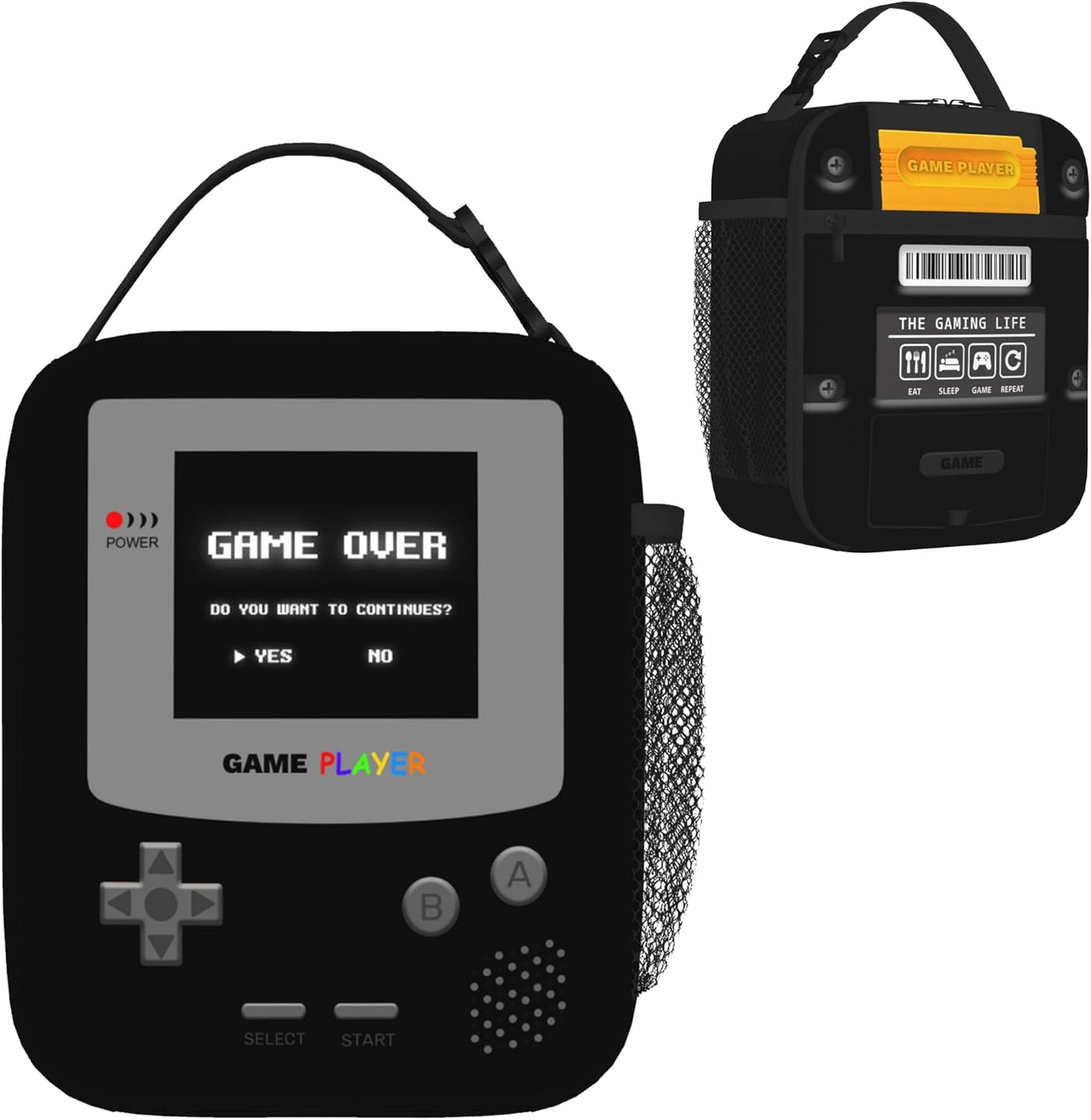 YOZIRIBO Kids Lunch Box Lunch Bag for Boys Girls, Reusable Insulated Game Lunch Boxes Gamer Tote Bag, Leakproof Thermal Cooler Sack Food Handbags High Capacity for School Work Picnic Camping Gifts