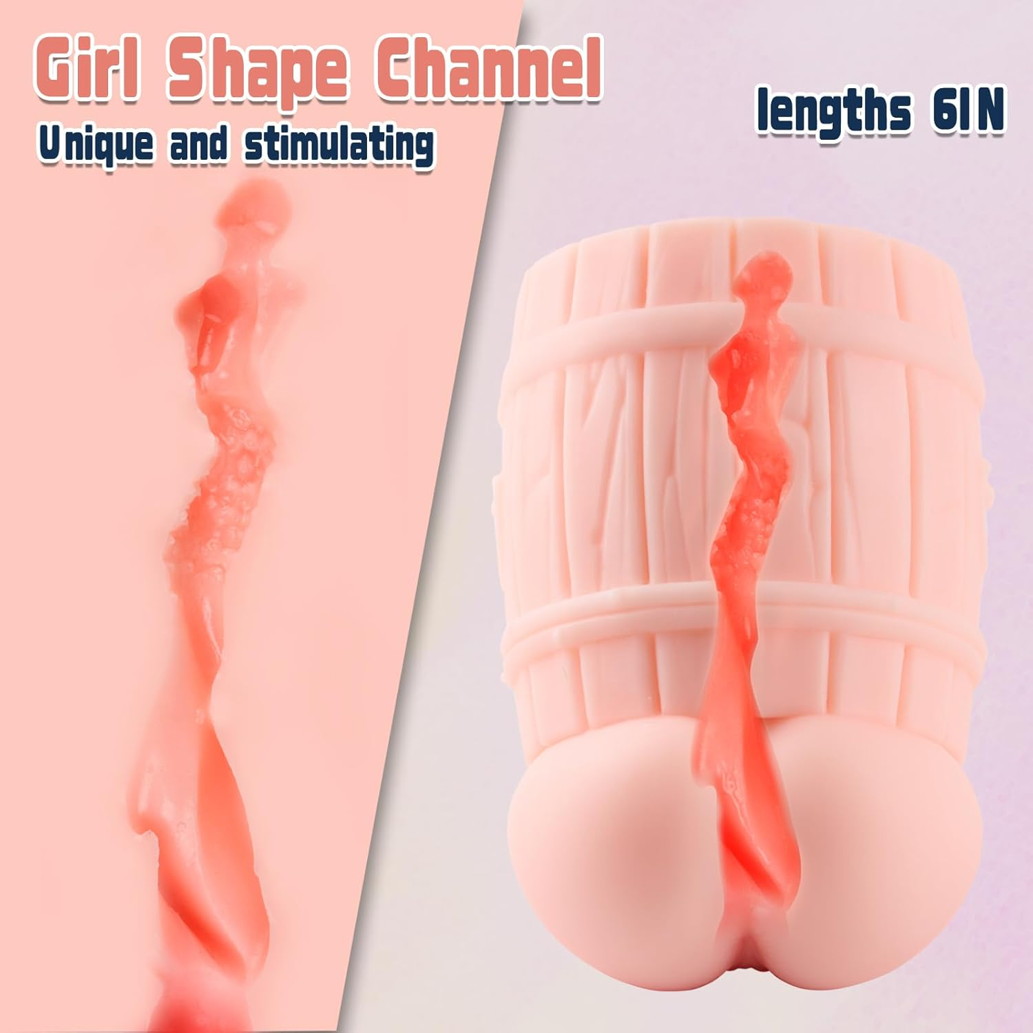 Fantasy Pocket Pussy Male Masturbator, 900G Mini Sex Doll with Realistic Pussy and Barrel, Adult Sex Toys for Men Masturbation image number 3