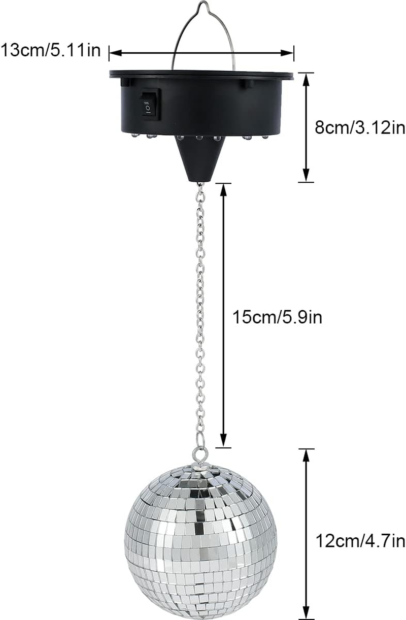 Abizarch Rotating Disco Ball Mount Support,Electric Mirror Ball Motor for 6 8 12 Inch Disco Ball (Not Included), 3RPM Battery Powered Sound Control Rotating Mirror Reflection Ball Hanging Support image number 5