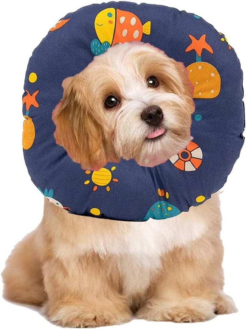 Ducomi Molly 1 Pcs Adjustable Soft Pet Dog Cat Recovery Collar Wound Healing Post-Surgical Surgical Collar, XS, Universe image number 2