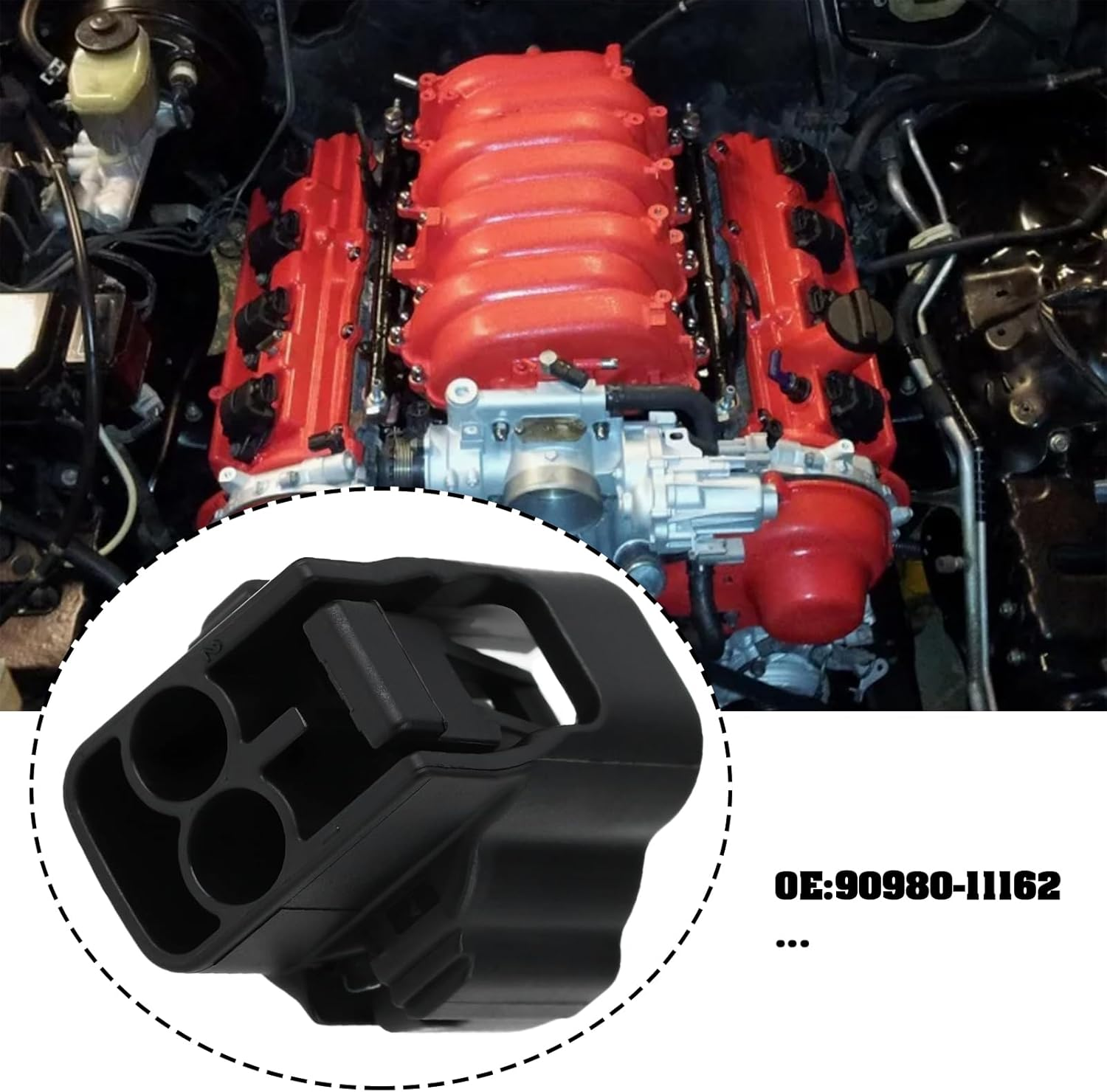 Ecsing Solenoid Connector Plug 90980-11162 Compatible with Toyota 1UZ-FE 2UZ-FE 3UZ-FE Engines image number 6