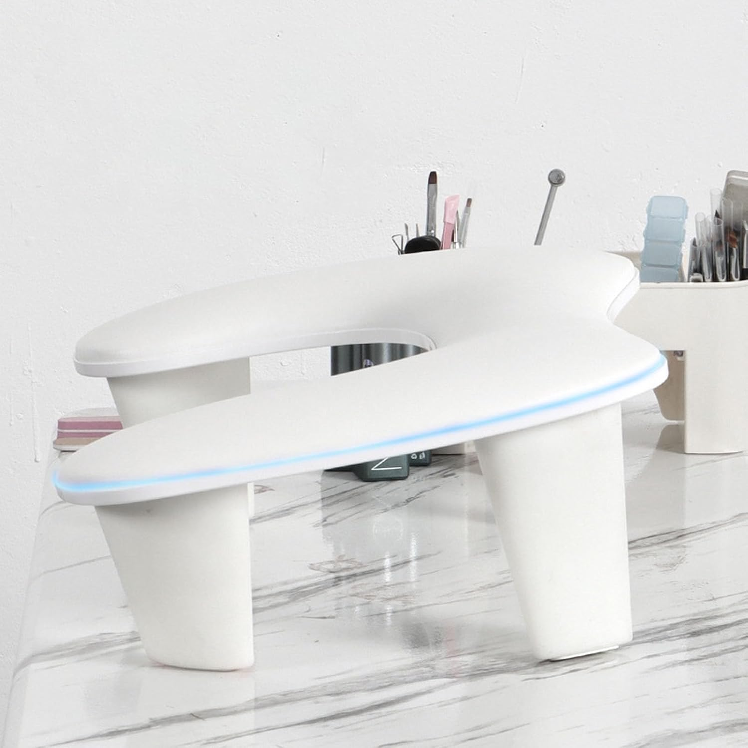 Harayaa PU Leather U Shaped Arm Rest Breathable Nails Cushion Hand Holder Professional Detachable Non Slip for Home DIY Acrylic Nails image number 6