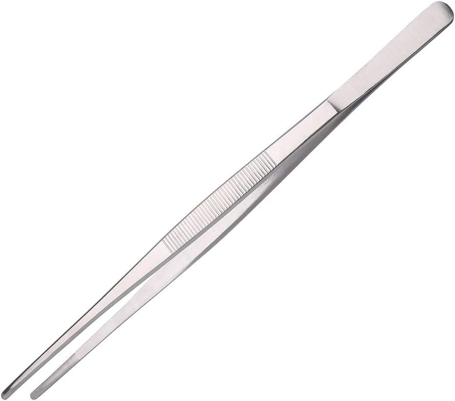 Aniso Stainless Steel Long Tweezers with Serrated Tips, 12/10/8/6 Inches Long (10) image number 1