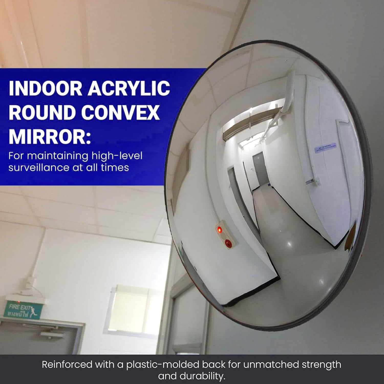 Generic Traffic Mirror, round Wide Angle View Blind Spot Convex Mirror, Wall Mounted Curved Security Mirrors for Indoor or Outdoor Use, Garage, Driveway, Warehouse, Parking Lot (30Cm) image number 4