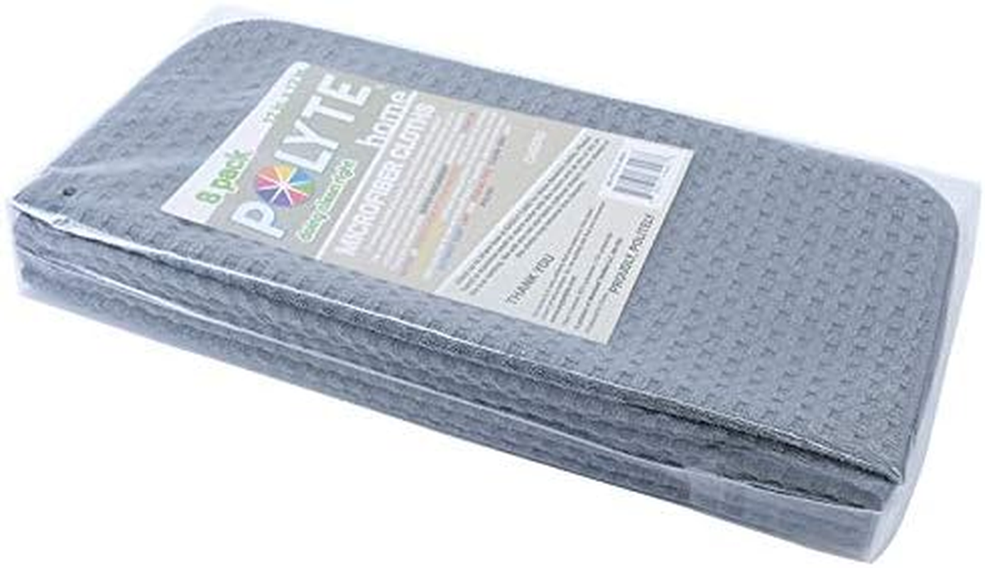 Polyte Ultra Premium Microfibre Kitchen Dish Cloth Waffle Weave, 8 Pack (30X30 Cm, Grey) image number 6