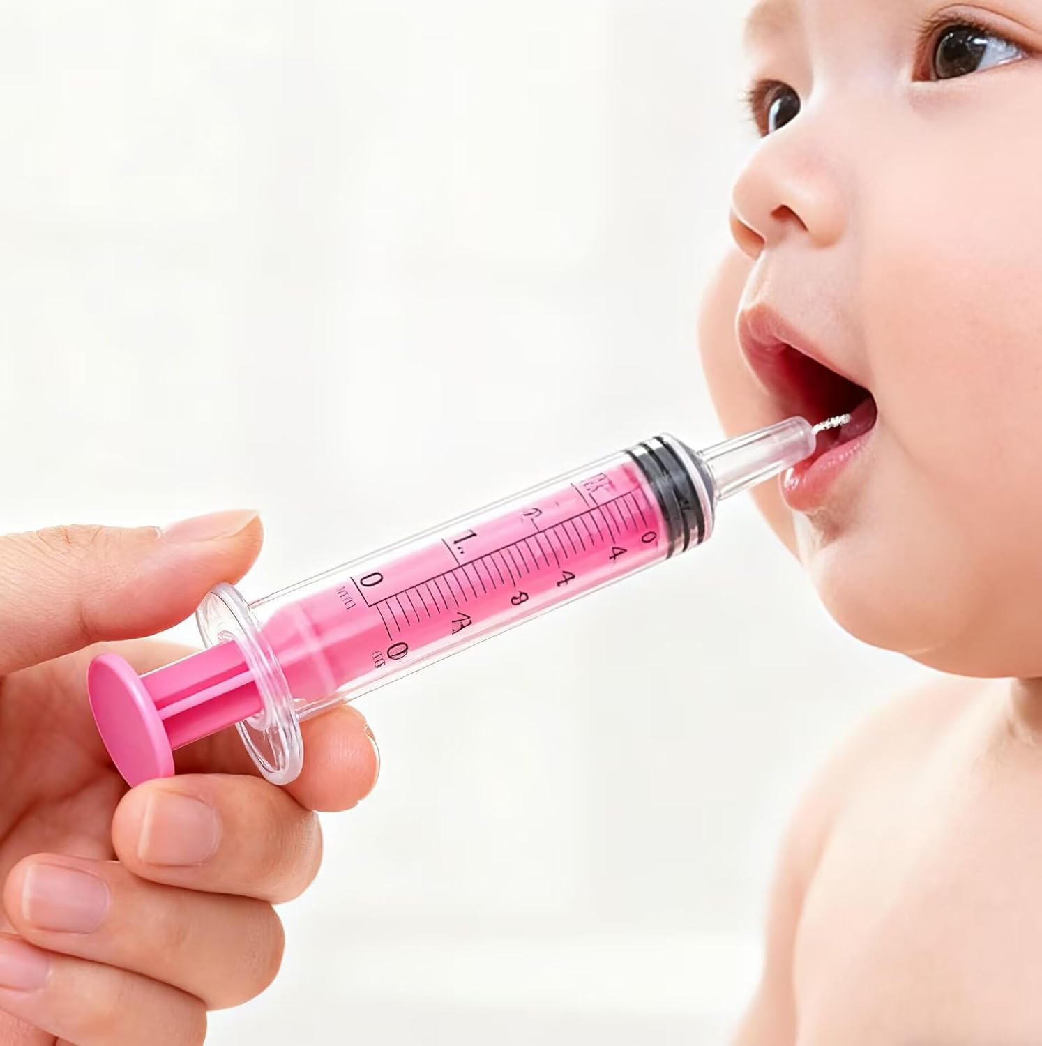 10 Capped Pink Oral Syringes, Sterile, Individually Packaged, for Oral Administration to Infants, Adults, and Animals in Scientific Laboratories, Liquid Dispensing (5Ml) image number 4